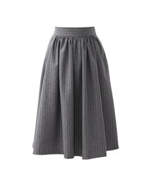 gracegift | 復古好女孩 韓國側拉鍊條紋及膝裙(スカート)