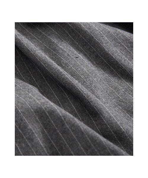 gracegift（グレースギフト）の「復古好女孩 韓國側拉鍊條紋及膝裙（スカート・レディース・灰・F）」の3枚目の写真