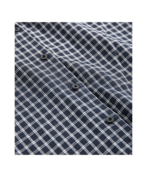 gracegift（グレースギフト）の「率性女孩 韓國細格紋oversize襯衫（トップス・レディース・深藍・F）」の3枚目の写真