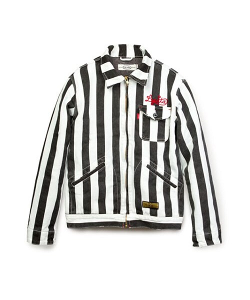 LEATA(リータ)の「LEATA "H.I.A.T." STRIPED WORK JACKET BLACK(ジャケット/アウター・メンズ・기타・M/L/XL)」の1枚目の写真