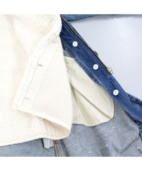 RNA（アールエヌエー）の「デニム裏ボアダッフルコート（ジャケット/アウター・レディース・ヴィンテージブルー(淡)/ヴィンテージブルー(濃)・M）」の3枚目の写真