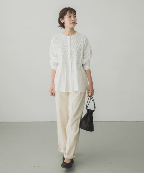 かぐれ（カグレ）の「コットンピンタックブラウス（その他・レディース・OFF WHITE/BLACK・FREE）」の20枚目の写真