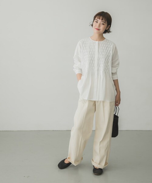 かぐれ（カグレ）の「コットンピンタックブラウス（その他・レディース・OFF WHITE/BLACK・FREE）」の22枚目の写真