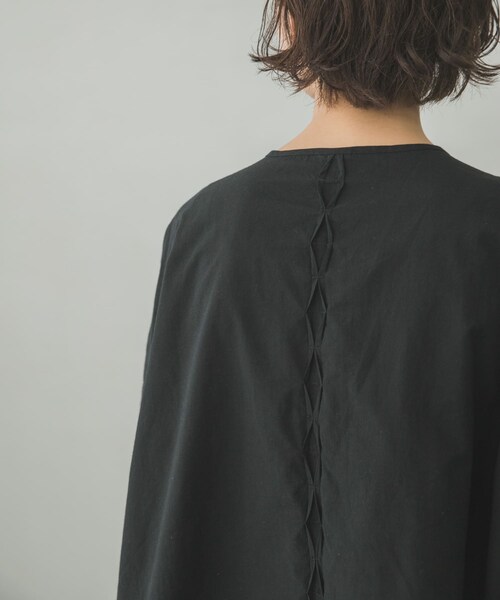 かぐれ（カグレ）の「コットンピンタックブラウス（その他・レディース・OFF WHITE/BLACK・FREE）」の5枚目の写真