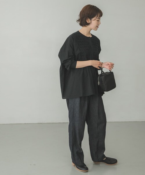 かぐれ（カグレ）の「コットンピンタックブラウス（その他・レディース・OFF WHITE/BLACK・FREE）」の14枚目の写真