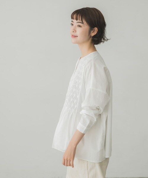 かぐれ（カグレ）の「コットンピンタックブラウス（その他・レディース・OFF WHITE/BLACK・FREE）」の18枚目の写真