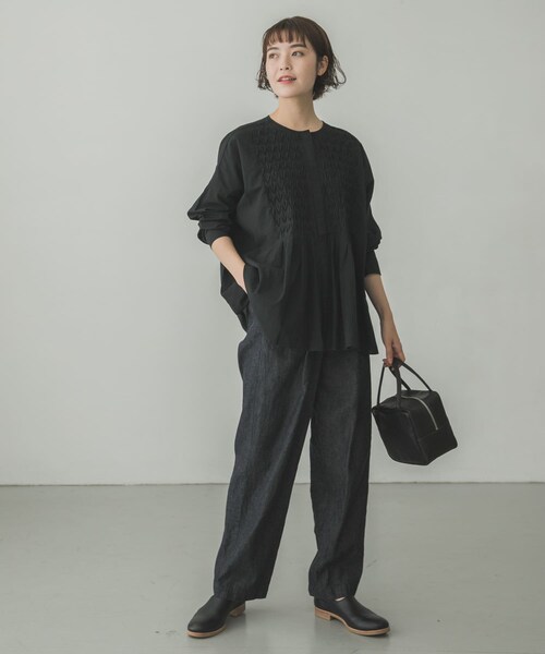 かぐれ（カグレ）の「コットンピンタックブラウス（その他・レディース・OFF WHITE/BLACK・FREE）」の11枚目の写真