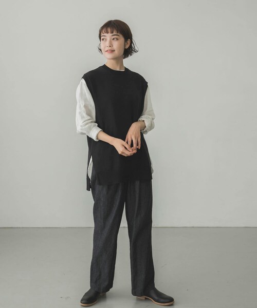 かぐれ(カグレ)の「コットンデニムイージーパンツ(その他・レディース・NATURAL/INDIGO・FREE)」の4枚目の写真