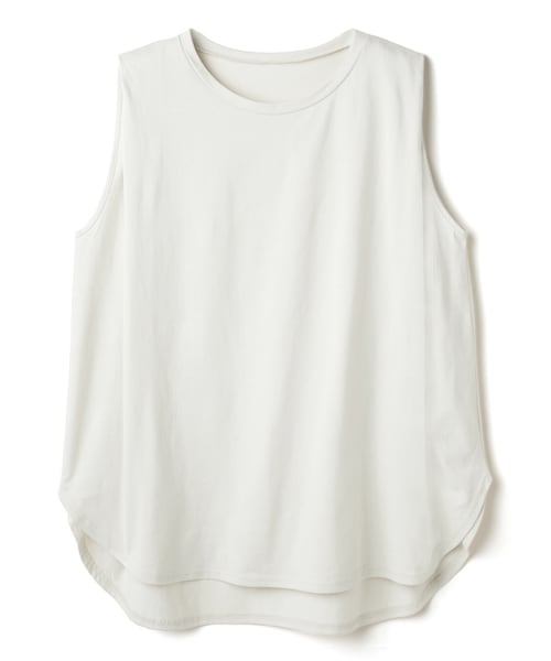 GRL(グレイル)の「ショルダータックノースリーブラウンドヘムTシャツ(Tシャツ/カットソー・レディース・オフホワイト/ブラック/ブラウン・F)」の1枚目の写真