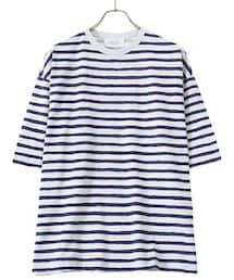 Short sleeve print border t-shirt