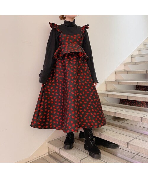 lilLilly（リルリリー）の「チューリップジャガードトップス（トップス・レディース・PINK/RED）」の20枚目の写真