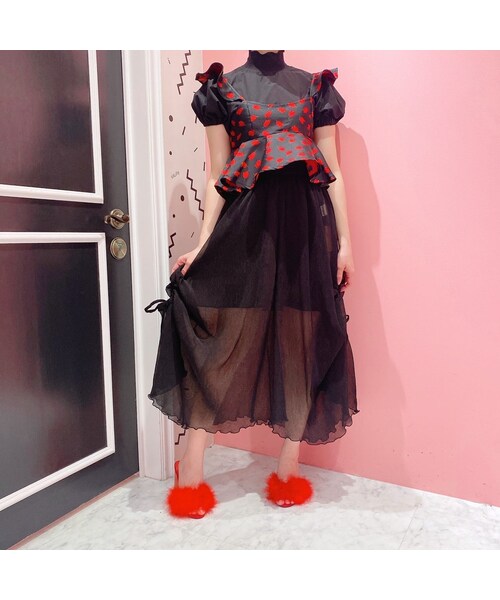 lilLilly（リルリリー）の「チューリップジャガードトップス（トップス・レディース・PINK/RED）」の7枚目の写真