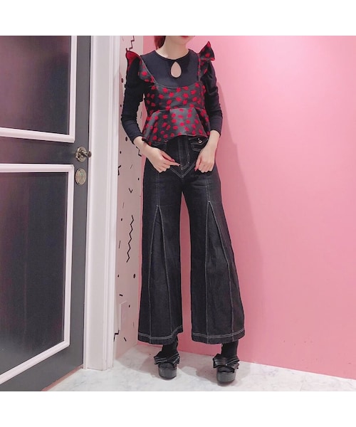 lilLilly（リルリリー）の「チューリップジャガードトップス（トップス・レディース・PINK/RED）」の6枚目の写真