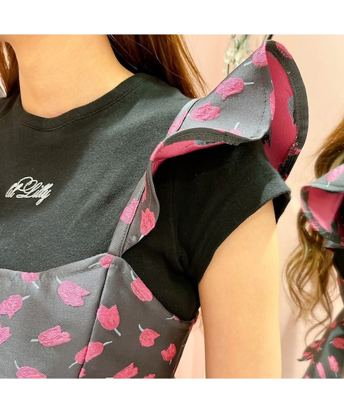 lilLilly（リルリリー）の「チューリップジャガードトップス（トップス・レディース・PINK/RED）」の16枚目の写真