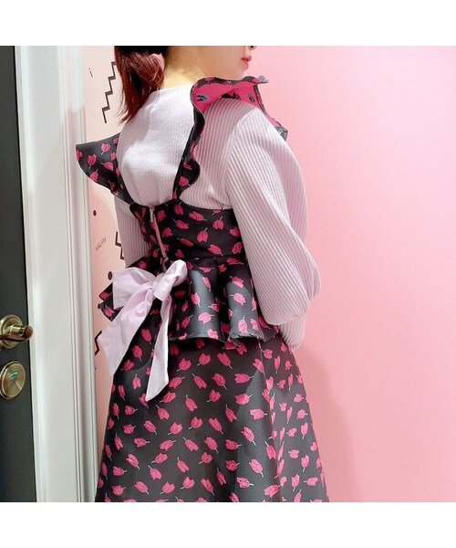 lilLilly（リルリリー）の「チューリップジャガードトップス（トップス・レディース・PINK/RED）」の18枚目の写真