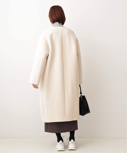 IENA（イエナ）の「ラムウールノーカラーロングコート◆（その他・グレー/34/36/38）」の17枚目の写真