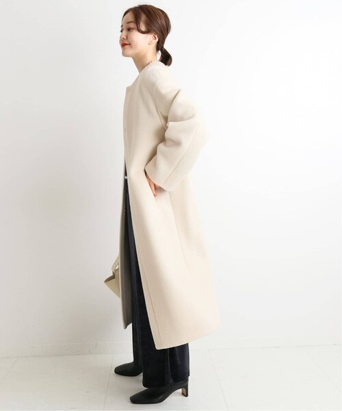 IENA（イエナ）の「ラムウールノーカラーロングコート◆（その他・グレー/34/36/38）」の20枚目の写真