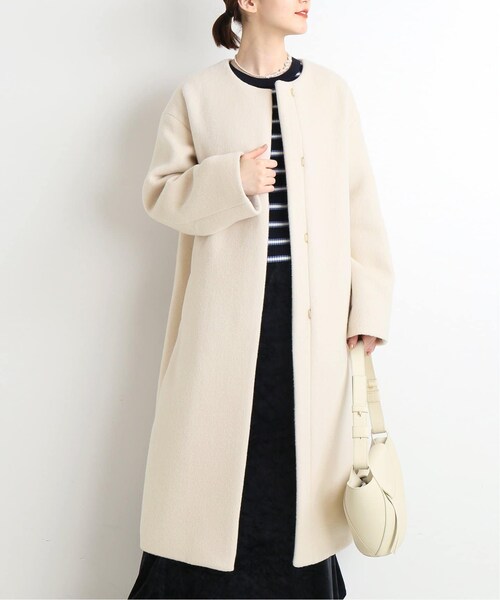 IENA（イエナ）の「ラムウールノーカラーロングコート◆（その他・グレー/34/36/38）」の22枚目の写真