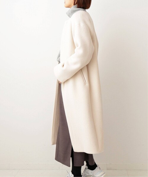 IENA（イエナ）の「ラムウールノーカラーロングコート◆（その他・グレー/34/36/38）」の18枚目の写真