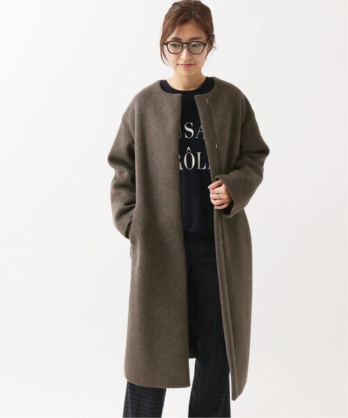 IENA（イエナ）の「ラムウールノーカラーロングコート◆（その他・グレー/34/36/38）」の15枚目の写真