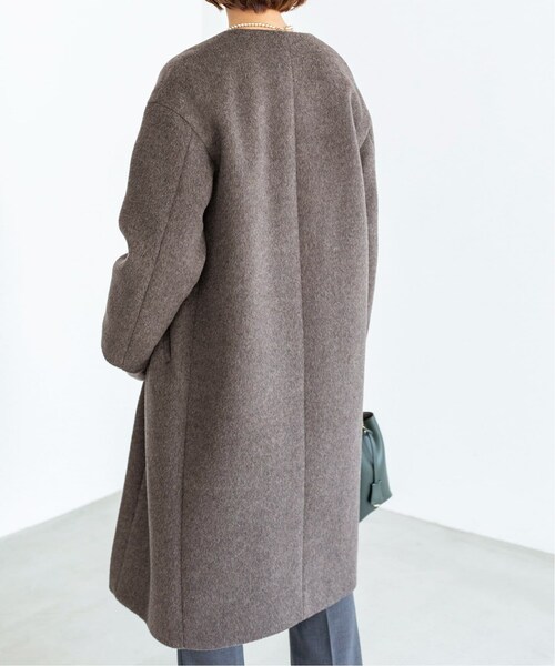IENA（イエナ）の「ラムウールノーカラーロングコート◆（その他・グレー/34/36/38）」の9枚目の写真