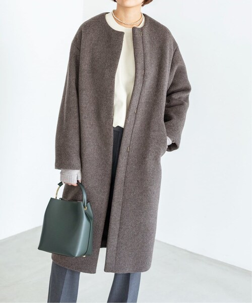 IENA（イエナ）の「ラムウールノーカラーロングコート◆（その他・グレー/34/36/38）」の8枚目の写真