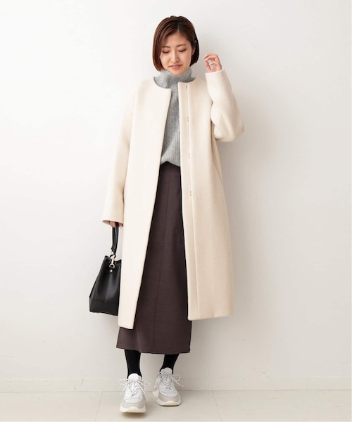 IENA（イエナ）の「ラムウールノーカラーロングコート◇（）」 - WEAR
