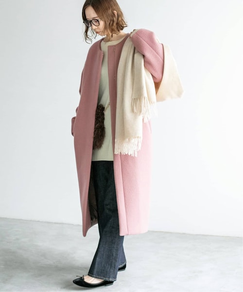 IENA（イエナ）の「ラムウールノーカラーロングコート◇（）」 - WEAR