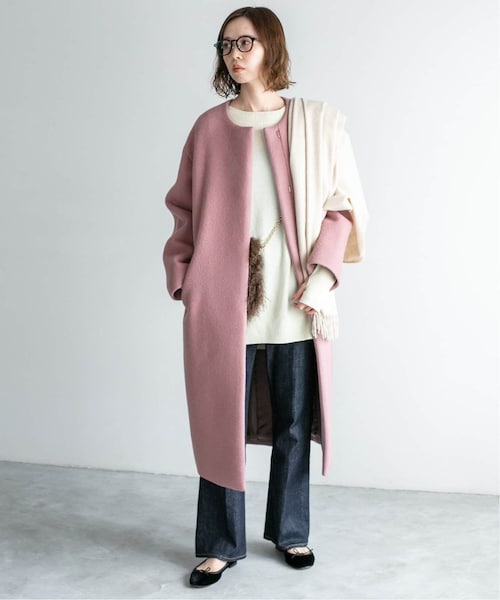 IENA（イエナ）の「ラムウールノーカラーロングコート◇（）」 - WEAR