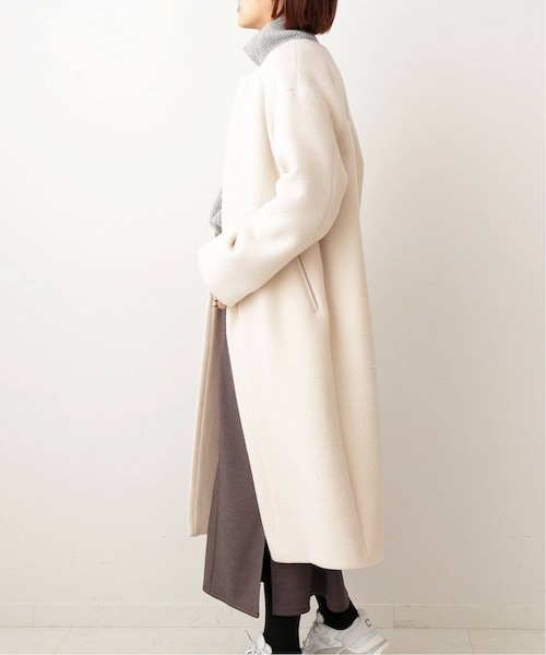IENA（イエナ）の「ラムウールノーカラーロングコート◇（）」 - WEAR