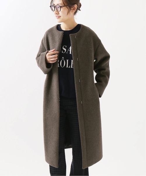 IENA（イエナ）の「ラムウールノーカラーロングコート◇（）」 - WEAR
