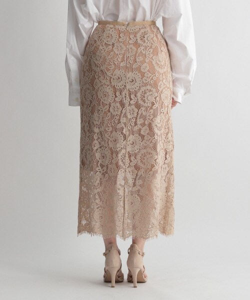 Andemiu（アンデミュウ）の「ペンシルレーススカート（スカート・ブラウン/ベージュ/ブルー・S/M）」の13枚目の写真