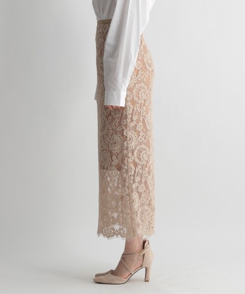 Andemiu（アンデミュウ）の「ペンシルレーススカート（スカート・ブラウン/ベージュ/ブルー・S/M）」の12枚目の写真