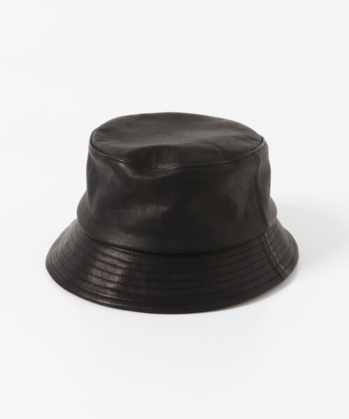 KIJIMA TAKAYUKI DEER LEATHER BUCKET HAT