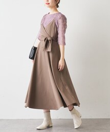 natural couture | 【大好評リバイバルアイテム】バックリボンパイピングキャミワンピース(ワンピース)