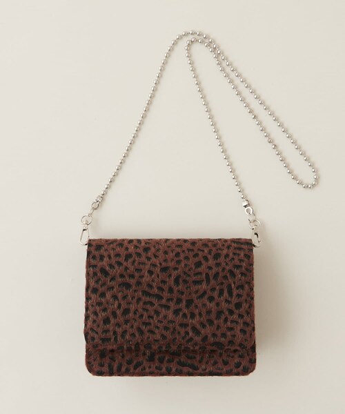 natural couture（ナチュラルクチュール）の「ボールチェーンミニショルダーバッグ（ショルダーバッグ・レディース・その他1/その他2/ピンク/ブラウン・FREE）」の3枚目の写真