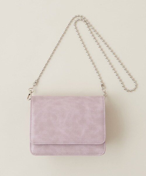 natural couture（ナチュラルクチュール）の「ボールチェーンミニショルダーバッグ（ショルダーバッグ・レディース・その他1/その他2/ピンク/ブラウン・FREE）」の2枚目の写真