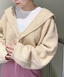 Kastane | 襟付きクロップドカーディガン(カーディガン/ボレロ)