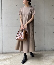 CAPRICIEUX LE'MAGE | 異素材フレアＴワンピース(ワンピース)