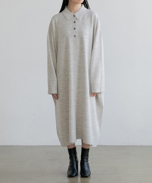 LOWRYS FARM(ローリーズファーム)の「POLO KNIT ONE PIECE(ワンピース/ドレス・ブラック/グレー/ピンク・F)」の6枚目の写真