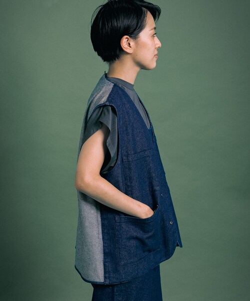 Uiscel(ユイセル)の「Uiscel 撥水デニムマルチベスト(その他・メンズ・ONE WASH・one)」の5枚目の写真