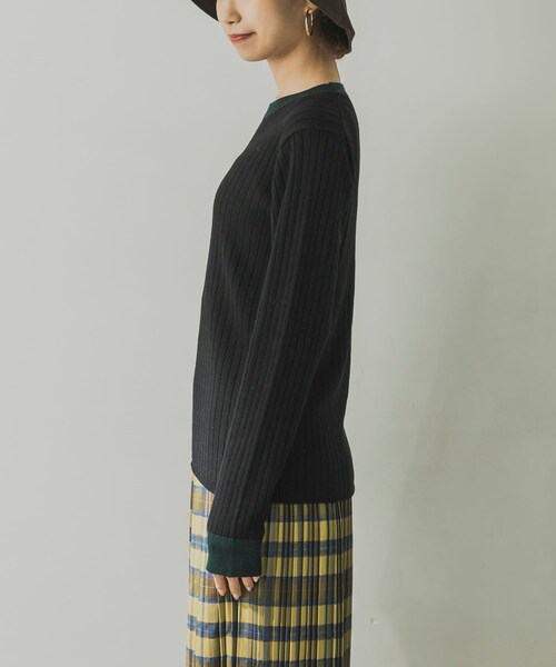 URBAN RESEARCH(アーバンリサーチ)の「【WEB限定】バイカラーコンパクトリブニット(その他・レディース・BEIGE×ORG/OFF×GREGE/BLACK×GRN・FREE)」の19枚目の写真