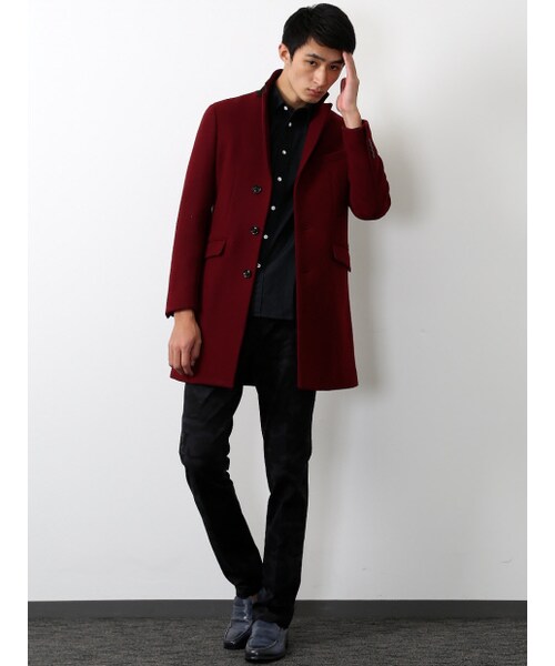 ABAHOUSE（アバハウス）の「メルトンチェスターコート（ジャケット/アウター・メンズ・グレー/ボルドー/ベージュ/ネイビー・2/3/4）」の6枚目の写真