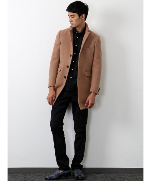 ABAHOUSE（アバハウス）の「メルトンチェスターコート（ジャケット/アウター・メンズ・グレー/ボルドー/ベージュ/ネイビー・2/3/4）」の5枚目の写真