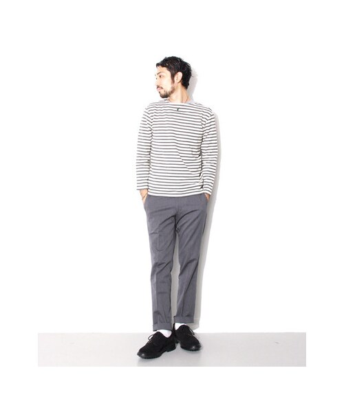 URBAN RESEARCH DOORS（アーバンリサーチドアーズ）の「FORK&amp;SPOON　Color Border（トップス・メンズ・生成×NY/生成×GR/NV×BR/BR×BL・3/4/5）」の9枚目の写真