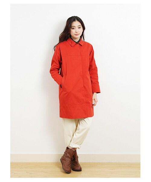 earth music&ecology（アースミュージックアンドエコロジー）の「ライナーツキピーチコート（コート　・レディース・ベージュ/オレンジ/ロイヤルブルー/ネイビー・L）」の10枚目の写真