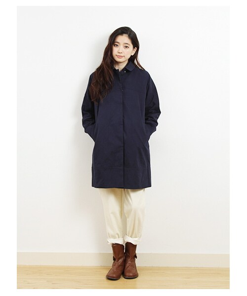 earth music&ecology（アースミュージックアンドエコロジー）の「ライナーツキピーチコート（コート　・レディース・ベージュ/オレンジ/ロイヤルブルー/ネイビー・L）」の12枚目の写真