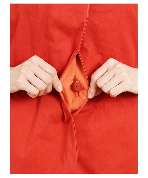 earth music&ecology（アースミュージックアンドエコロジー）の「ライナーツキピーチコート（コート　・レディース・ベージュ/オレンジ/ロイヤルブルー/ネイビー・L）」の6枚目の写真