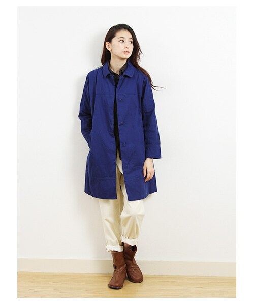 earth music&ecology（アースミュージックアンドエコロジー）の「ライナーツキピーチコート（コート　・レディース・ベージュ/オレンジ/ロイヤルブルー/ネイビー・L）」の11枚目の写真