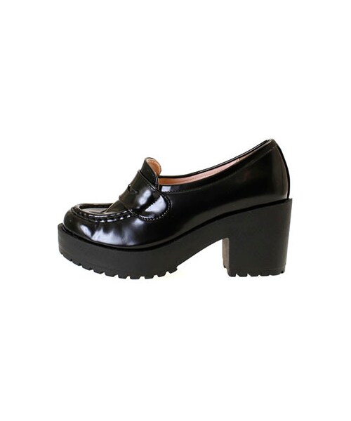 E hyphen world gallery（イーハイフンワールドギャラリー）の「厚底ローファー（パンプス・レディース・ブラック/ネイビー・S/M/L）」の4枚目の写真